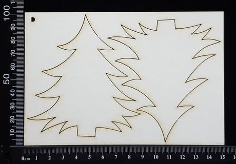 Trees Set - D - White Chipboard