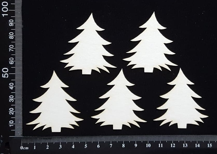 Trees Set - F - White Chipboard
