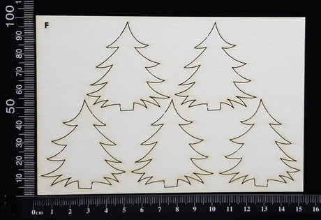 Trees Set - F - White Chipboard