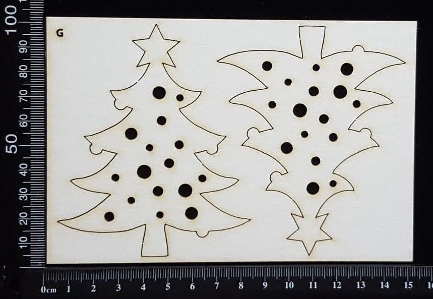 Trees Set - G - White Chipboard