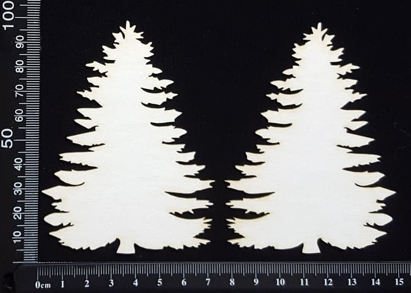 Trees Set - J - White Chipboard