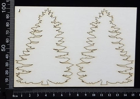 Trees Set - J - White Chipboard