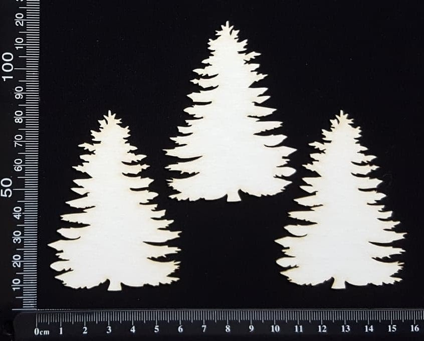 Trees Set - K - White Chipboard