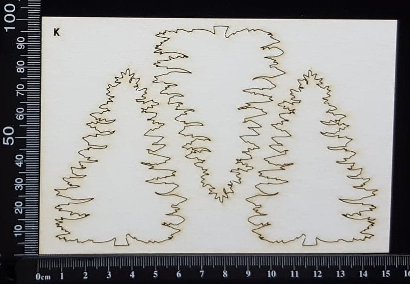 Trees Set - K - White Chipboard