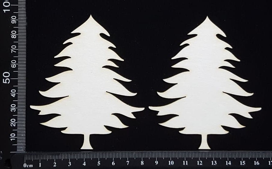 Trees Set - M - White Chipboard