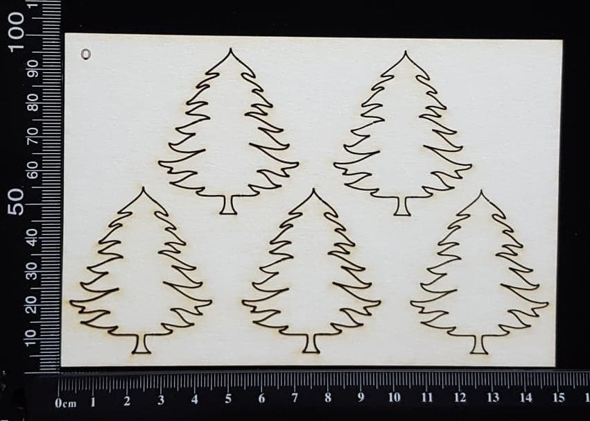 Trees Set - O - White Chipboard