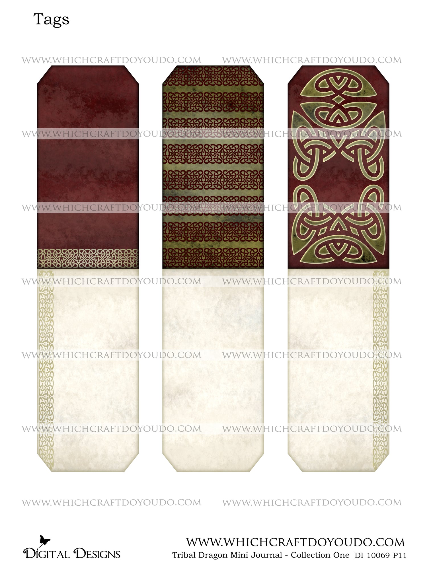 Tribal Dragon Mini Journal - Collection One - DI-10069 - Digital Download