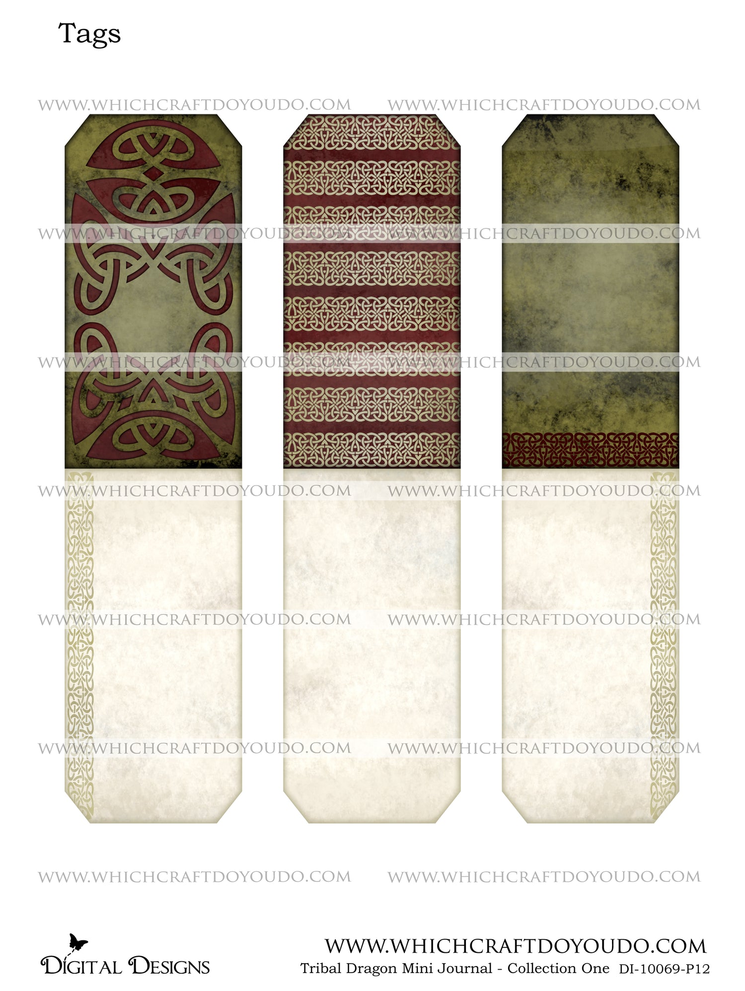 Tribal Dragon Mini Journal - Collection One - DI-10069 - Digital Download