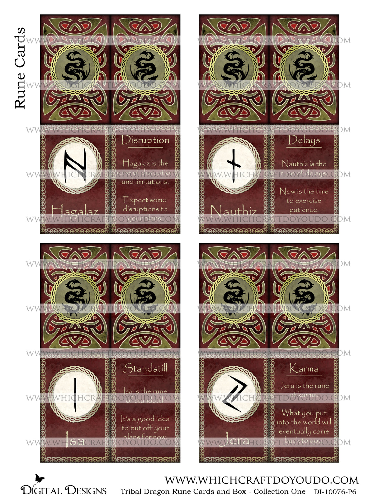 Tribal Dragon Rune Cards and Box - Collection One - DI-10076 - Digital ...