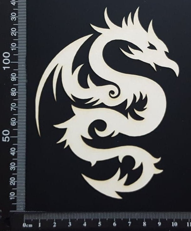 Tribal Dragon - White Chipboard