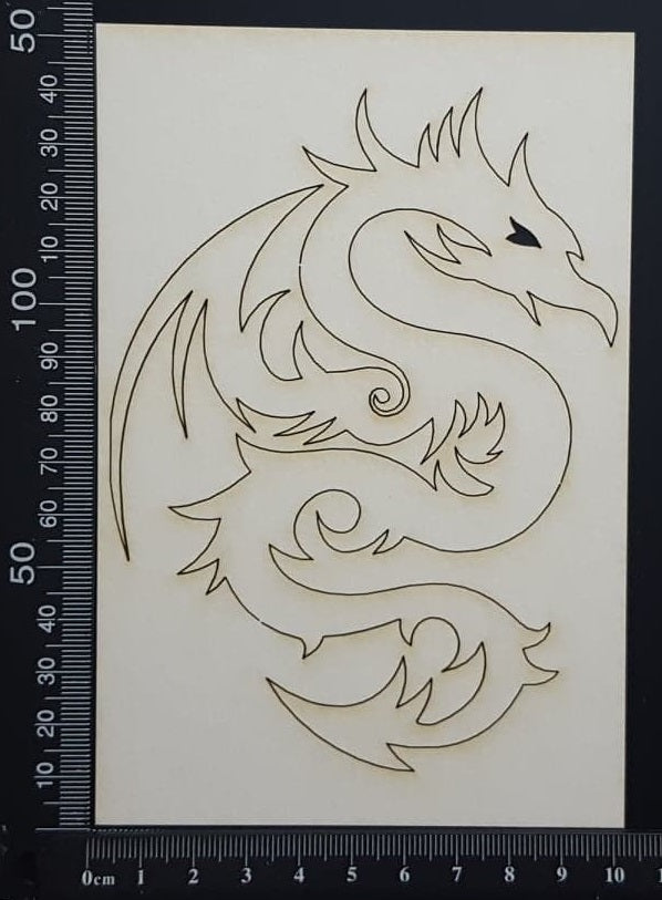 Tribal Dragon - White Chipboard