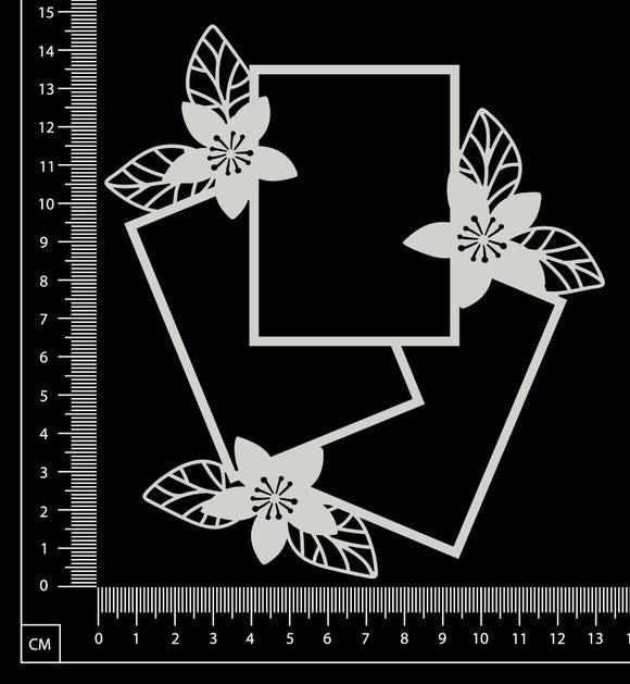 Triple Flower Frame - White Chipboard