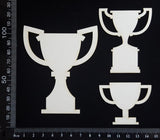 Trophies Set - A - White Chipboard