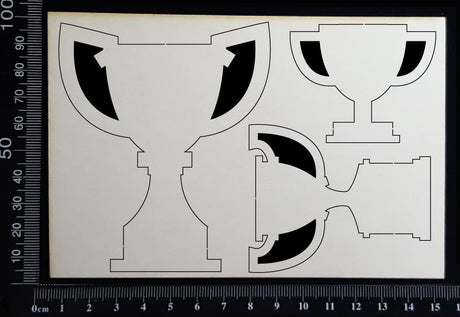 Trophies Set - A - White Chipboard