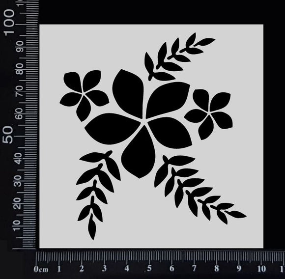 Tropical Flower - B - Mini - Stencil - 100mm x 100mm