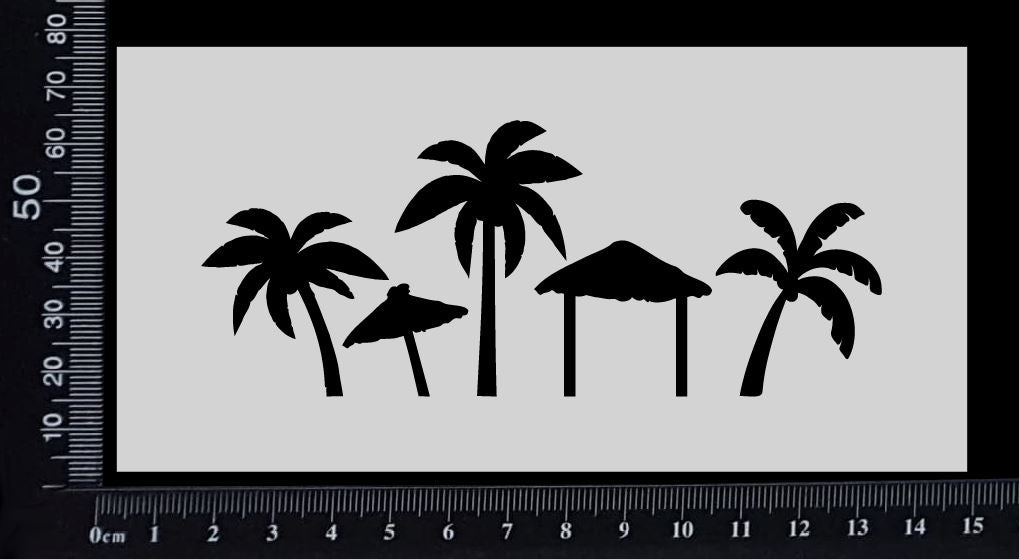 Tropical Scene - Stencil - 75mm x 150mm