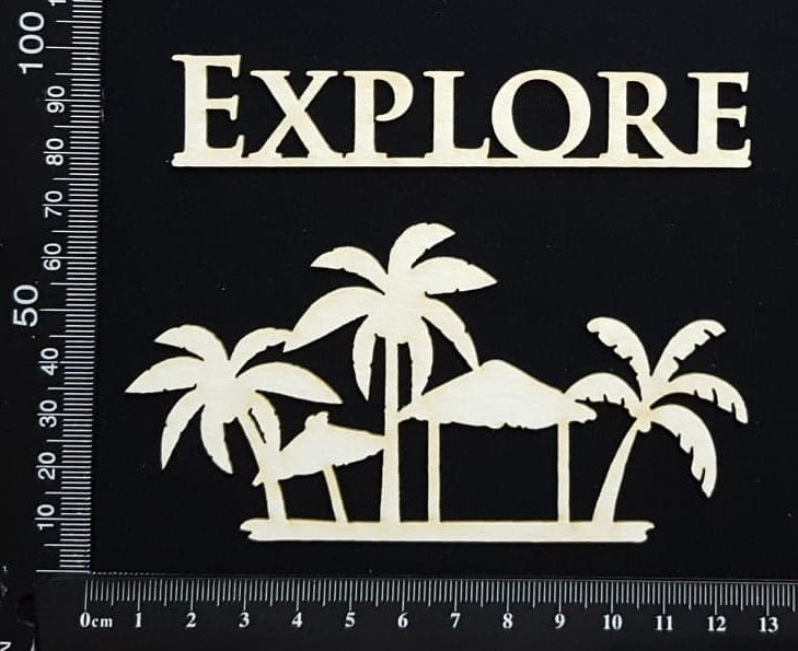 Tropical Scene - Explore - White Chipboard