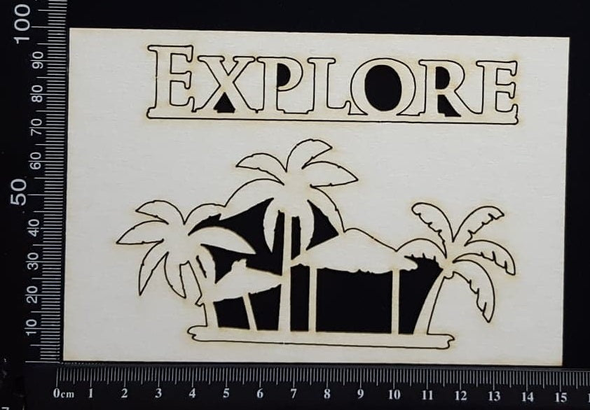 Tropical Scene - Explore - White Chipboard