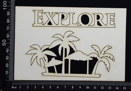 Tropical Scene - Explore - White Chipboard