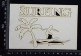 Tropical Scene - Surfing - White Chipboard