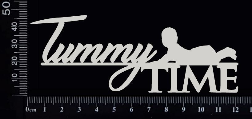 Tummy Time - A - White Chipboard