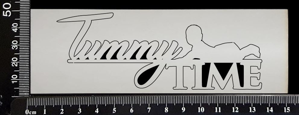 Tummy Time - A - White Chipboard