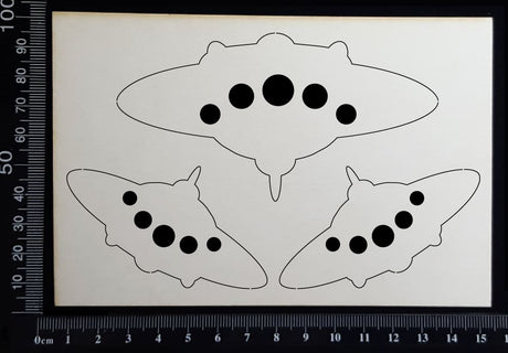 UFO's Set - White Chipboard