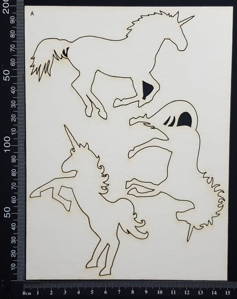 Unicorn Set - A - White Chipboard