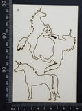 Unicorn Set - D - White Chipboard