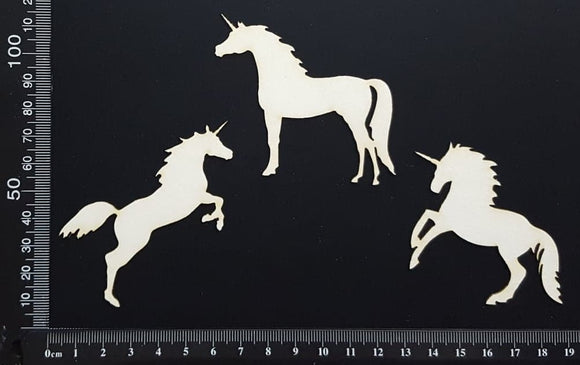 Unicorn Set - D - White Chipboard