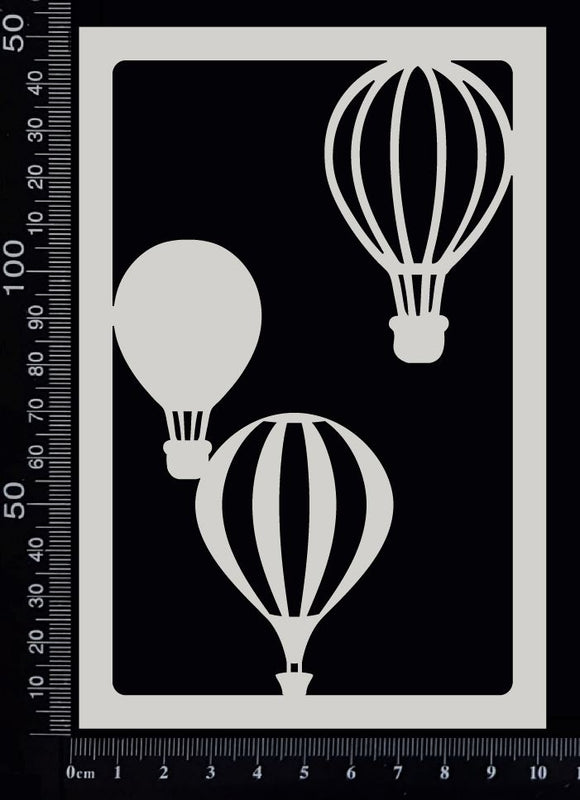 Scenic Frame - Hot Air Balloons - White Chipboard