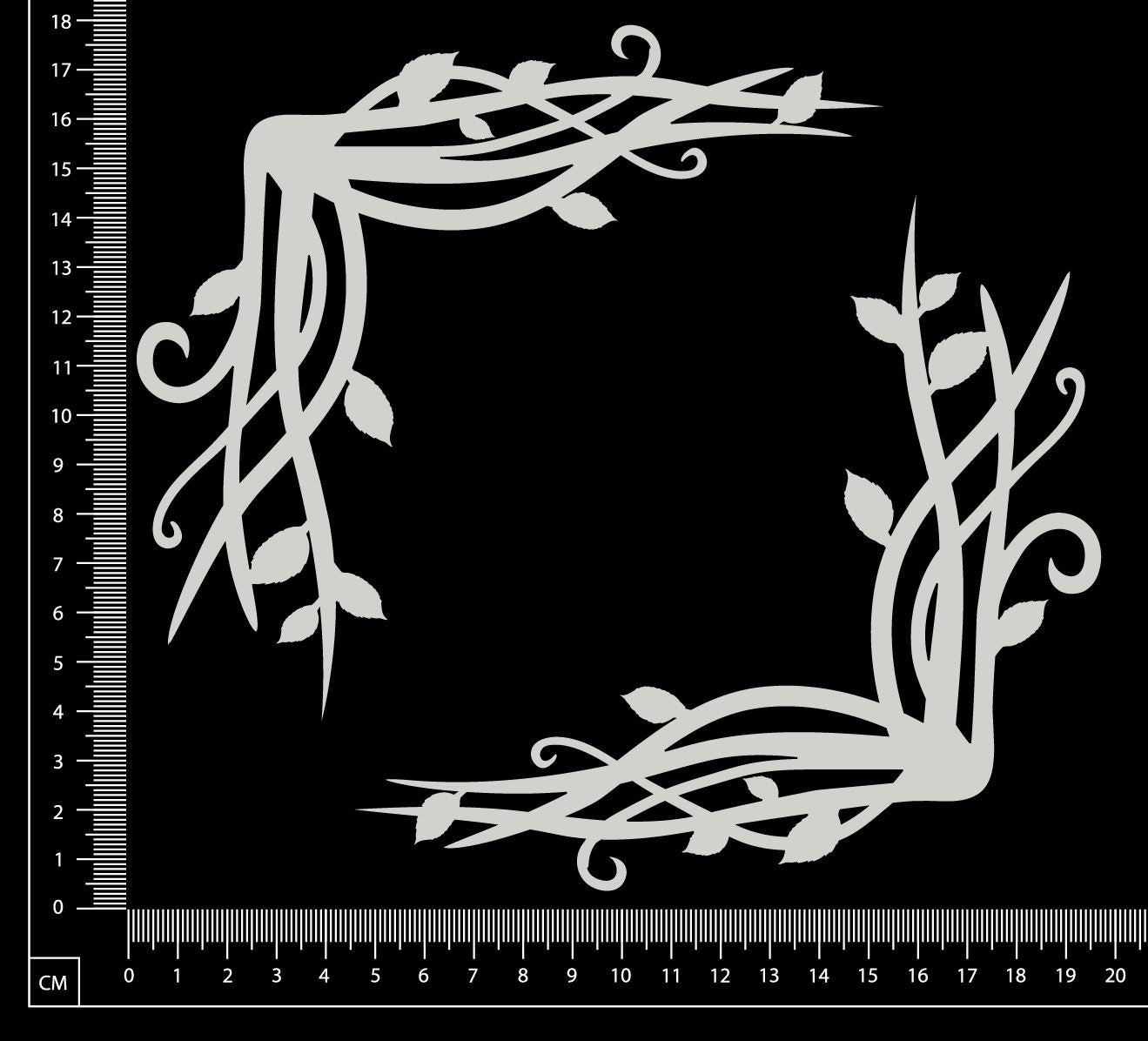 Vine Corner Set - B - White Chipboard