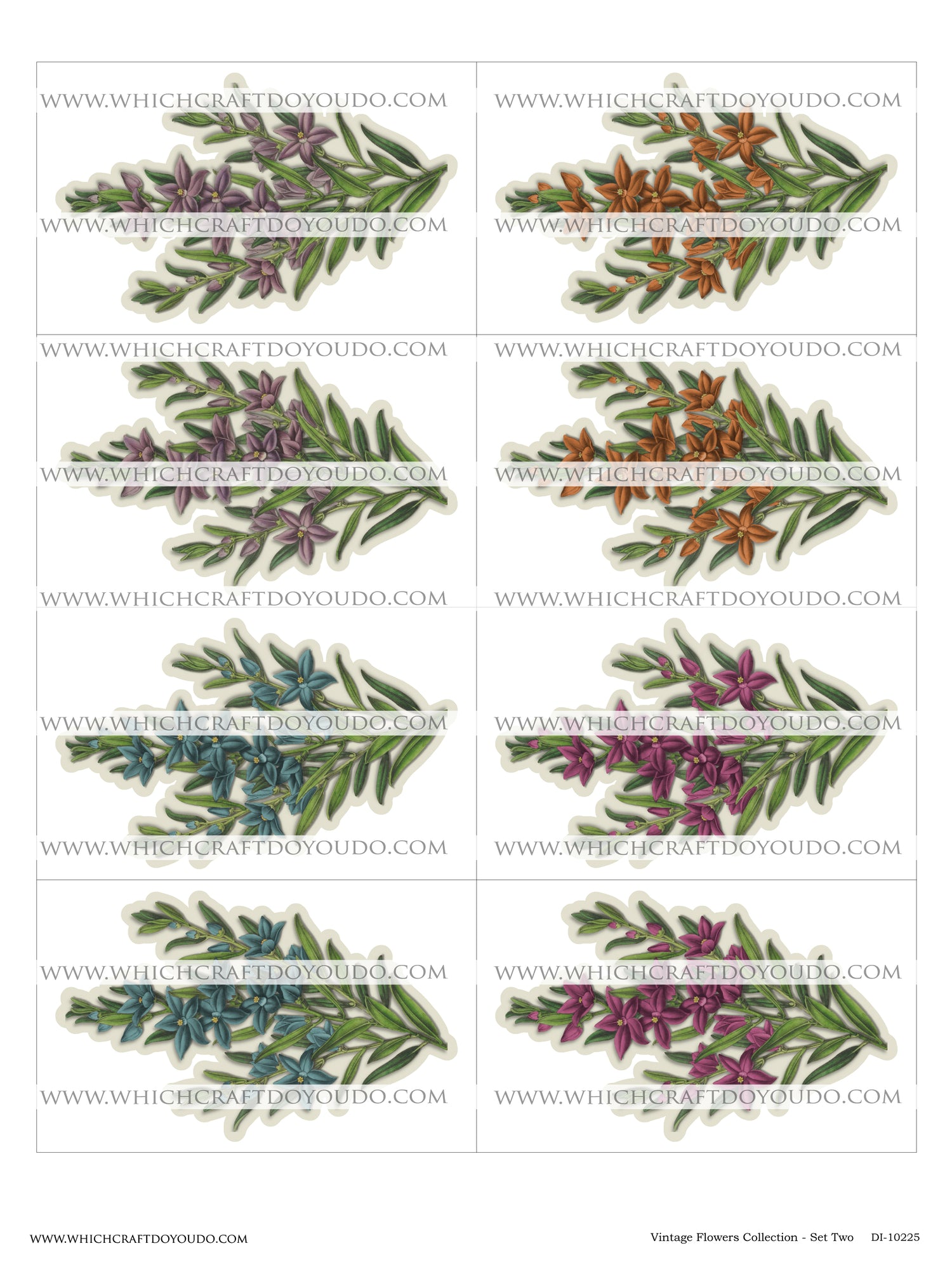 Vintage Flowers Collection - Set Two - DI-10225 - Digital Download