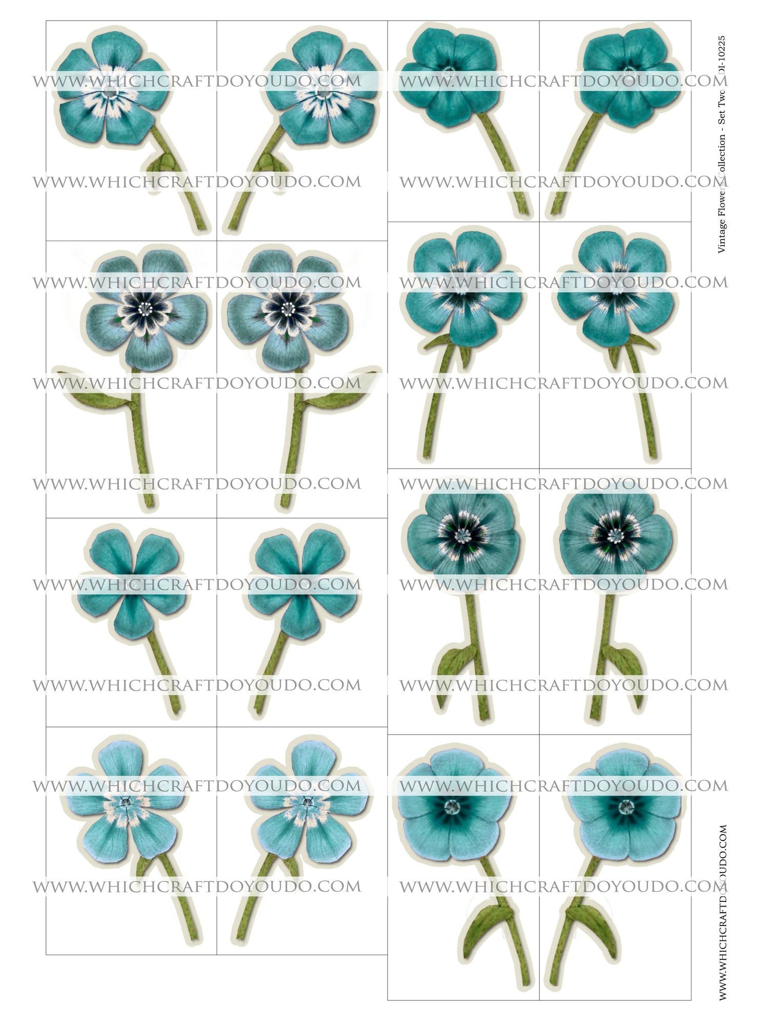 Vintage Flowers Collection - Set Two - DI-10225 - Digital Download