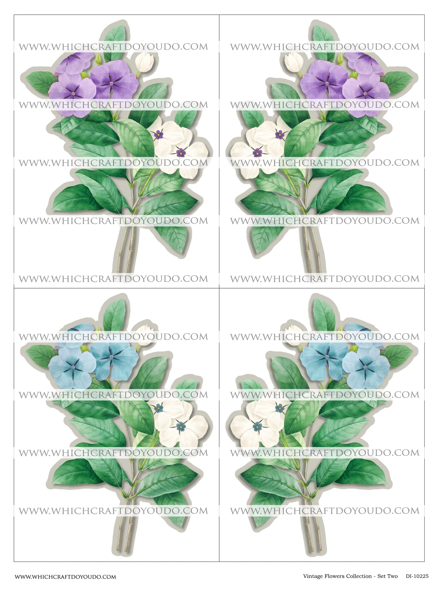 Vintage Flowers Collection - Set Two - DI-10225 - Digital Download