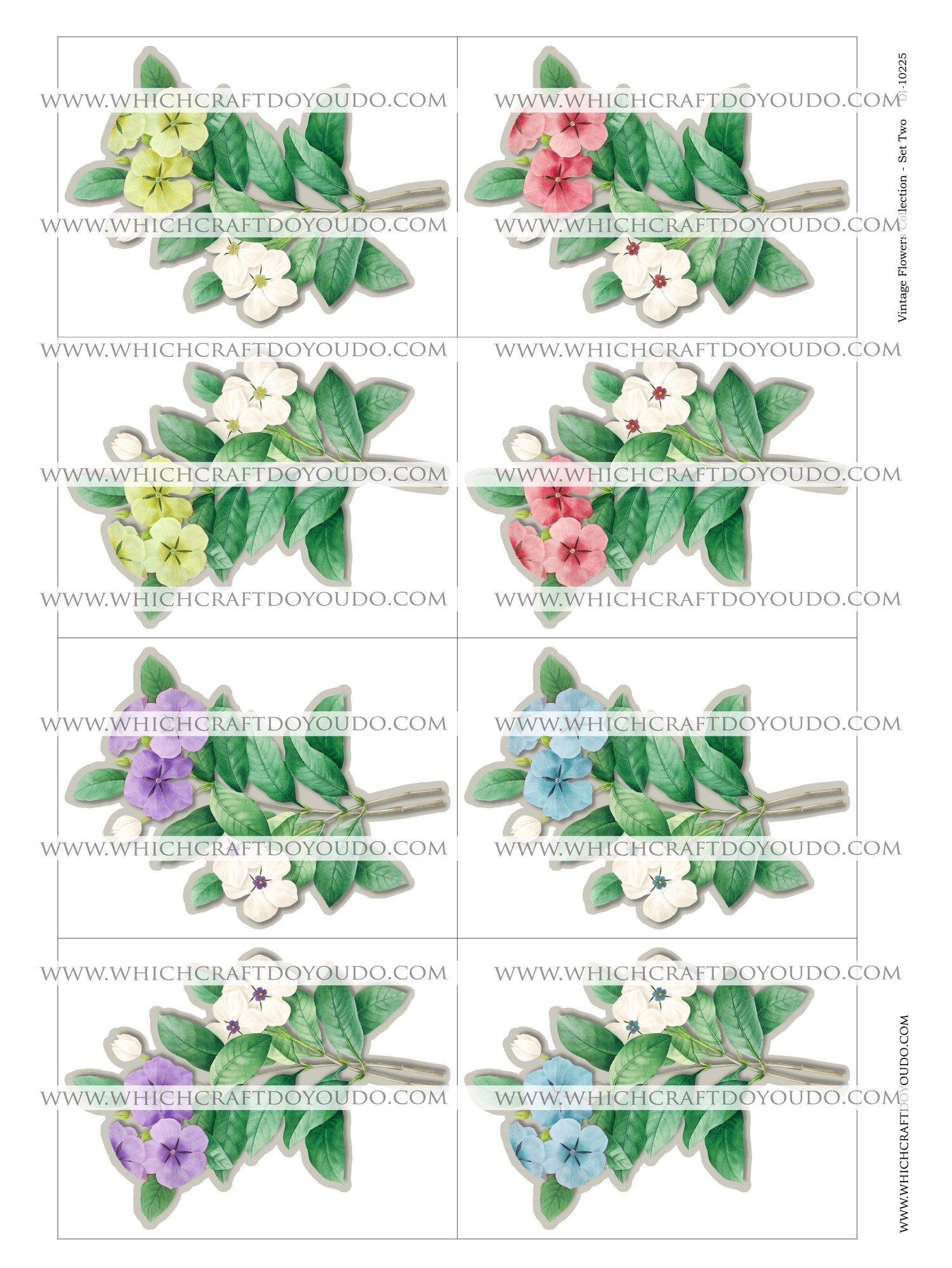 Vintage Flowers Collection - Set Two - DI-10225 - Digital Download