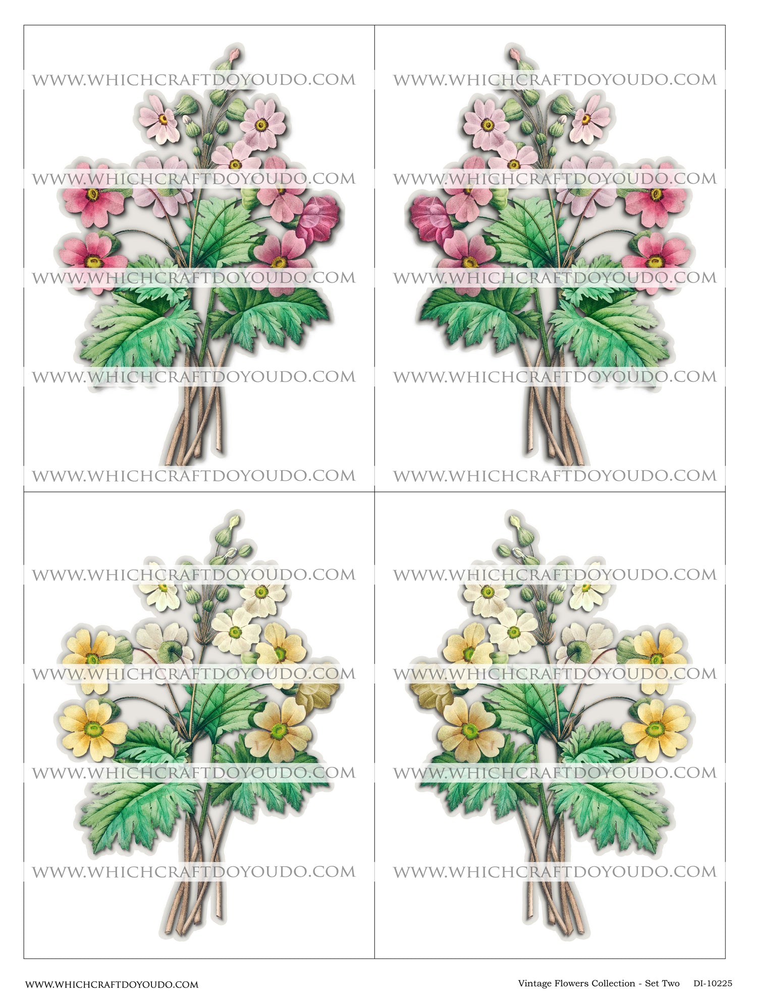 Vintage Flowers Collection - Set Two - DI-10225 - Digital Download
