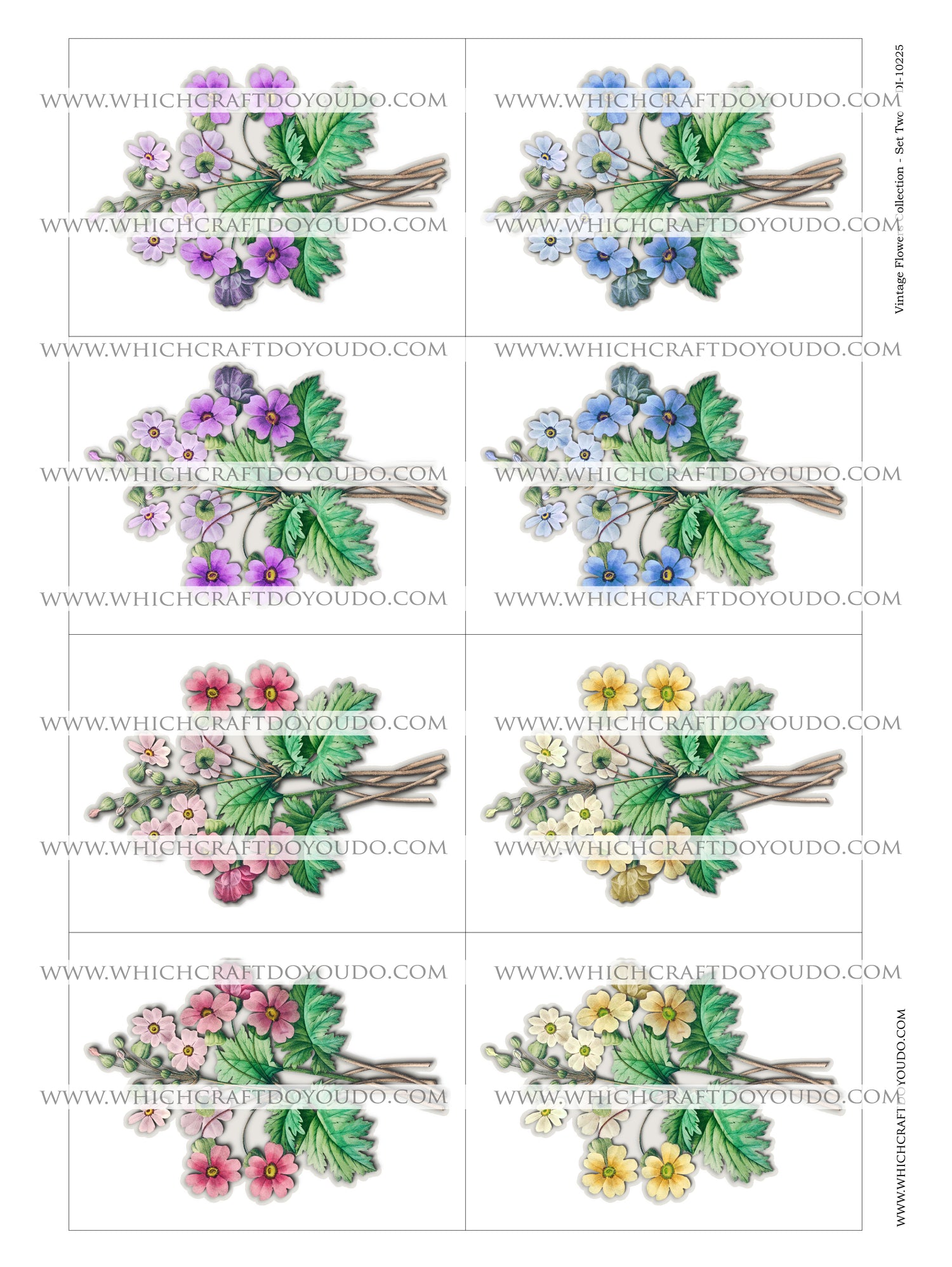Vintage Flowers Collection - Set Two - DI-10225 - Digital Download