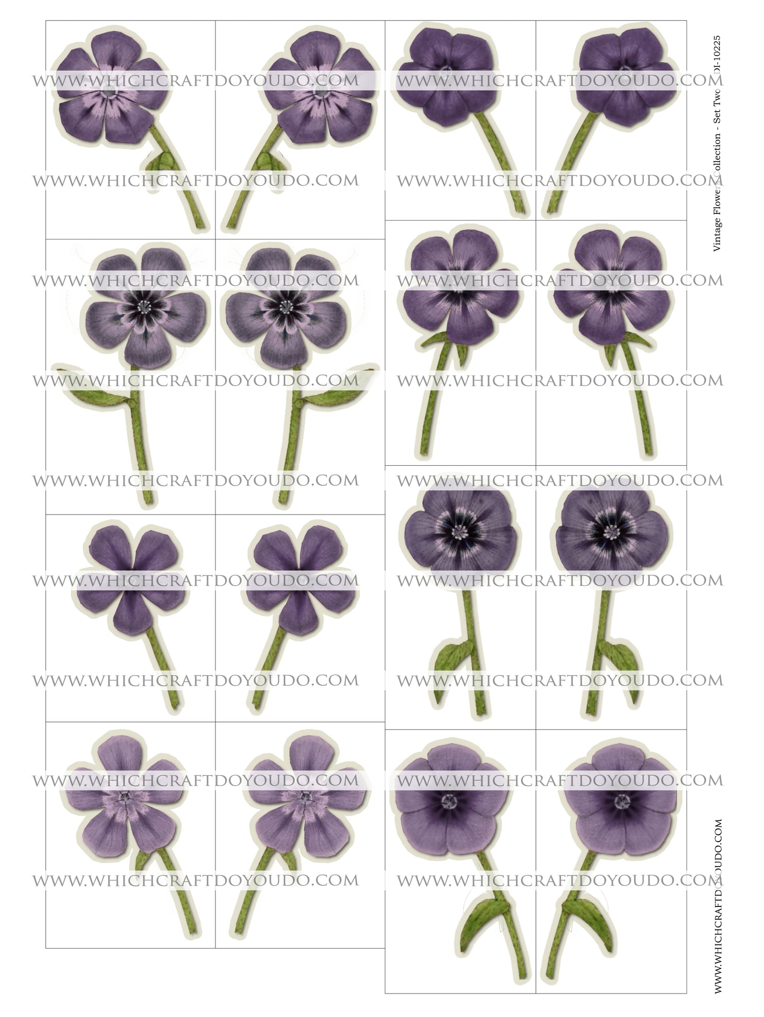 Vintage Flowers Collection - Set Two - DI-10225 - Digital Download