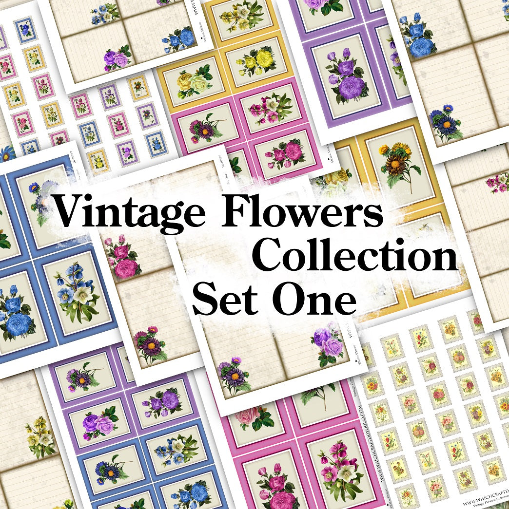 Vintage Flowers Collection Set One - DI-10197 - Digital Download