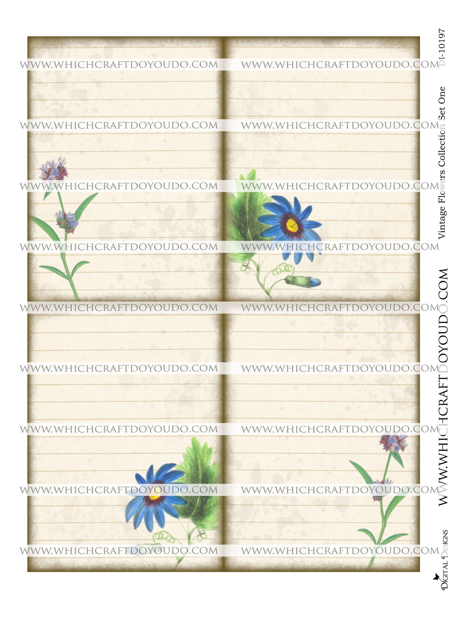Vintage Flowers Collection Set One - DI-10197 - Digital Download