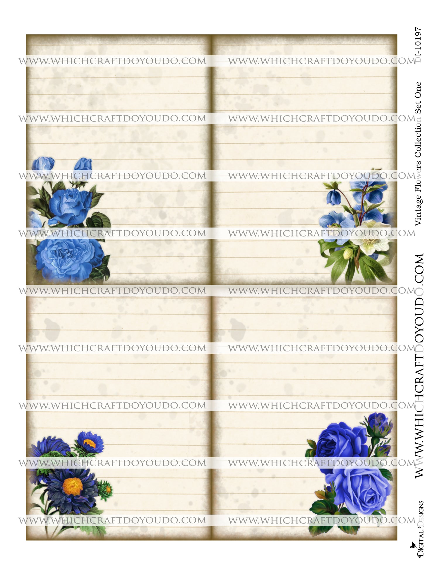 Vintage Flowers Collection Set One - DI-10197 - Digital Download