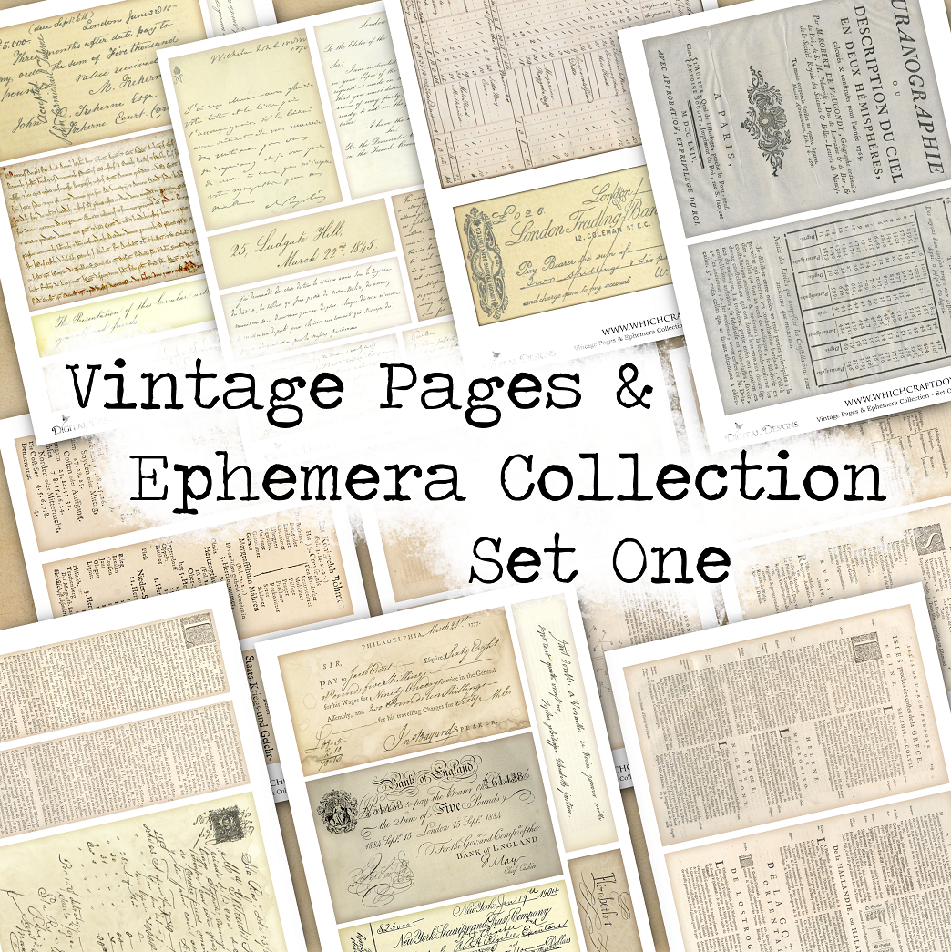 Vintage Pages & Ephemera Collection - Set One - DI-10172 - Digital Download