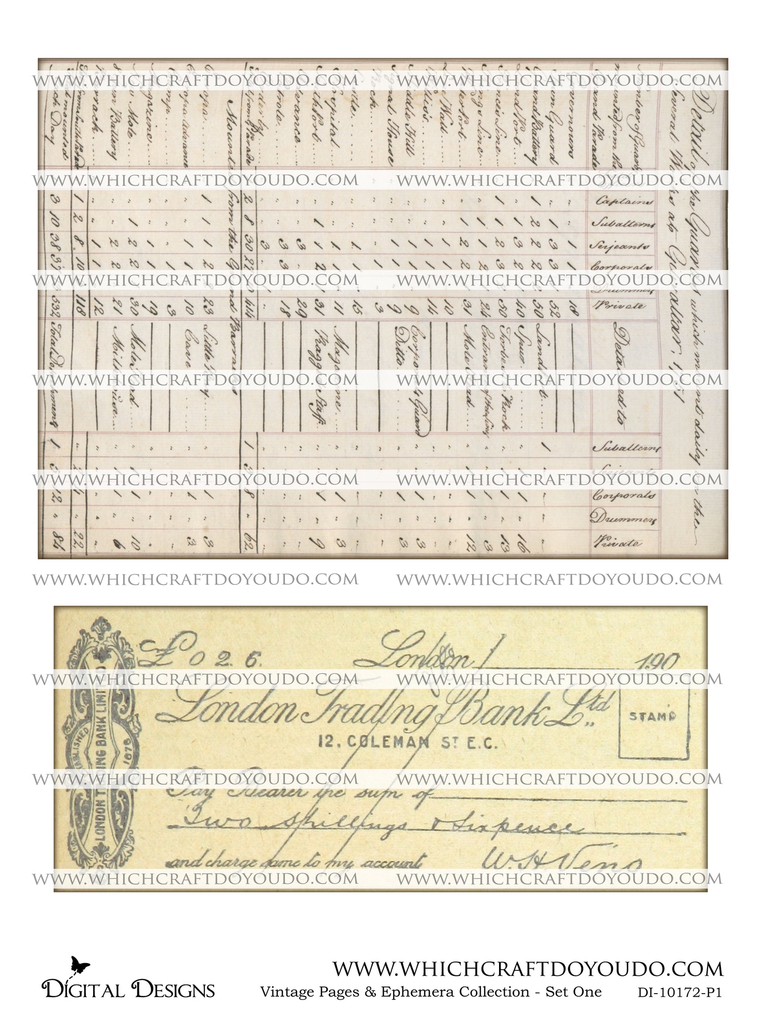 Vintage Pages & Ephemera Collection - Set One - DI-10172 - Digital Download