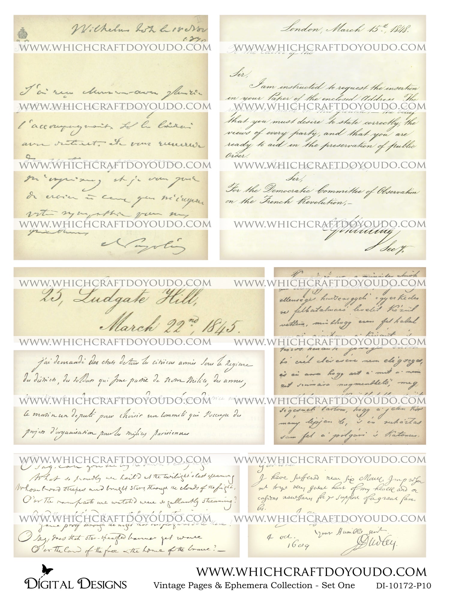 Vintage Pages & Ephemera Collection - Set One - DI-10172 - Digital Download