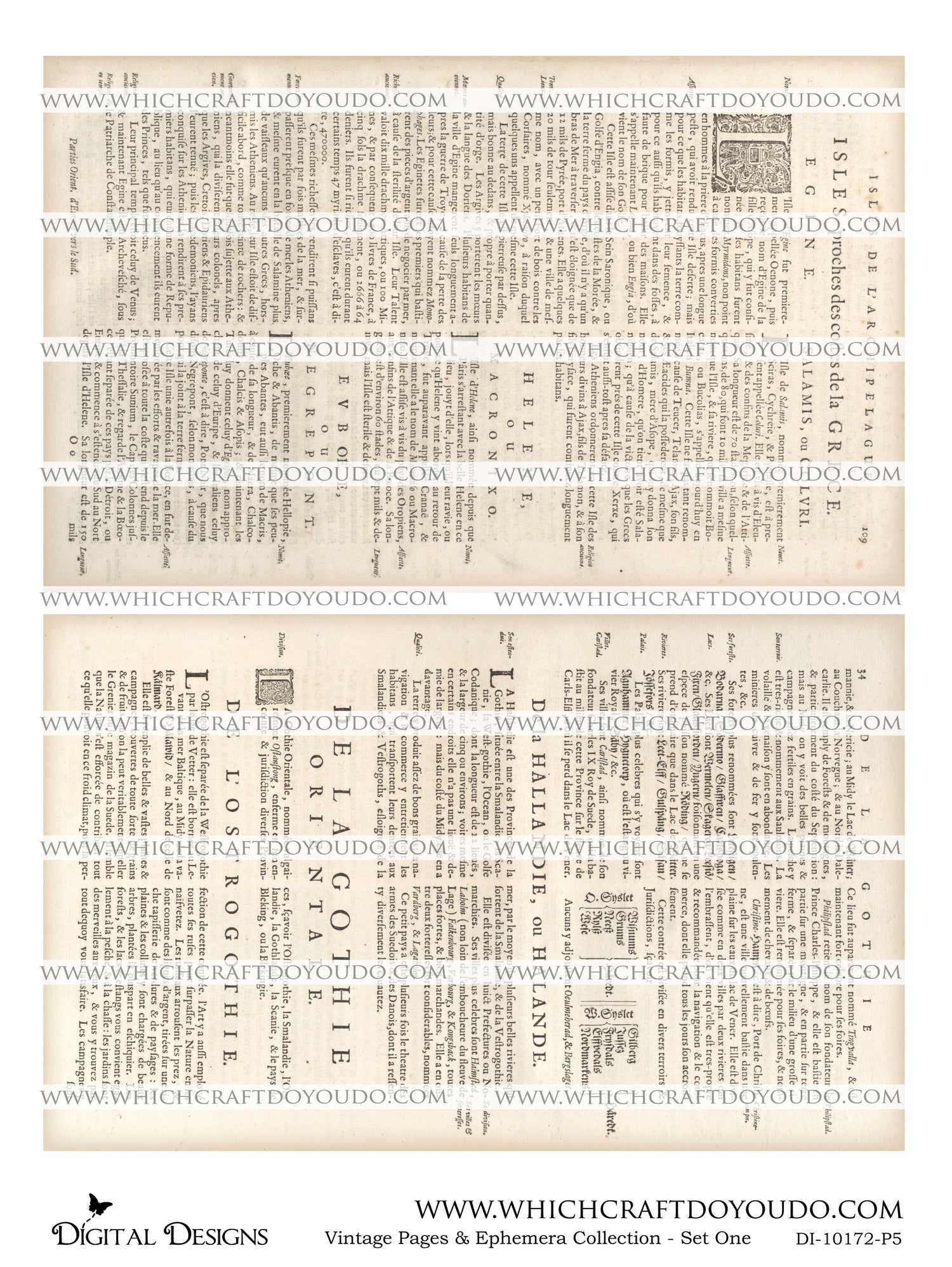 Vintage Pages & Ephemera Collection - Set One - DI-10172 - Digital Download