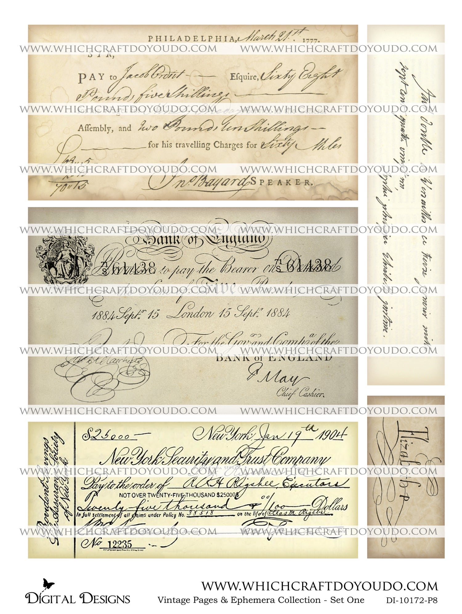 Vintage Pages & Ephemera Collection - Set One - DI-10172 - Digital Download