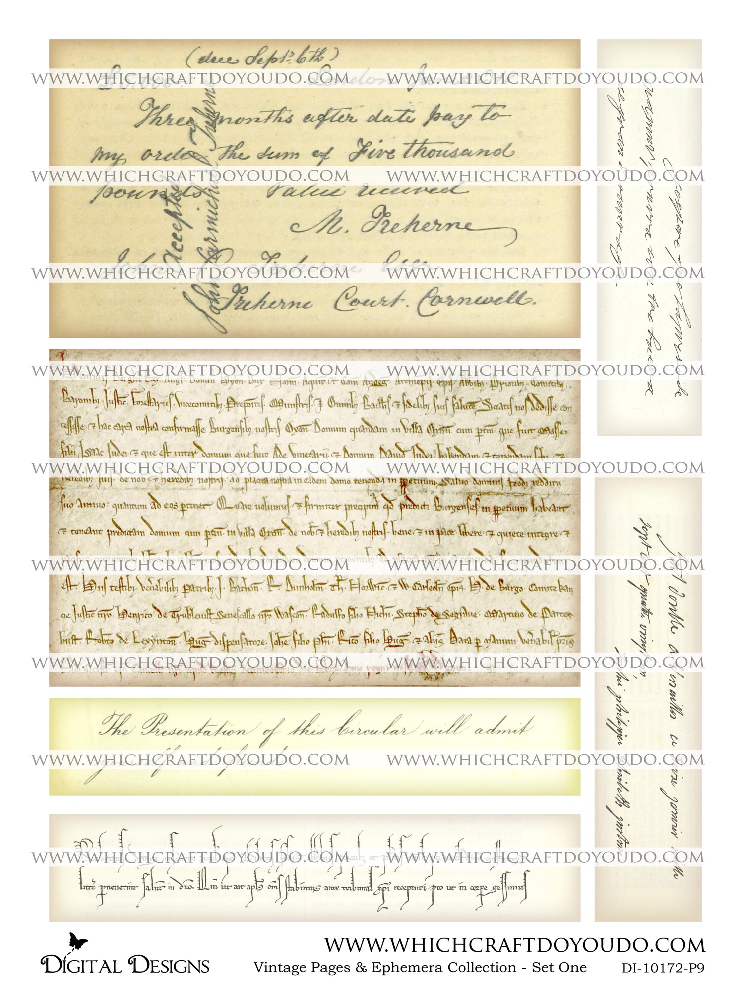 Vintage Pages & Ephemera Collection - Set One - DI-10172 - Digital Download