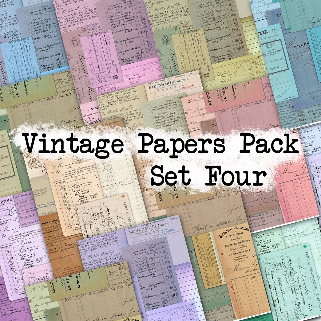 Vintage Papers Pack - Set Four - DI-10222 - Digital Download ...