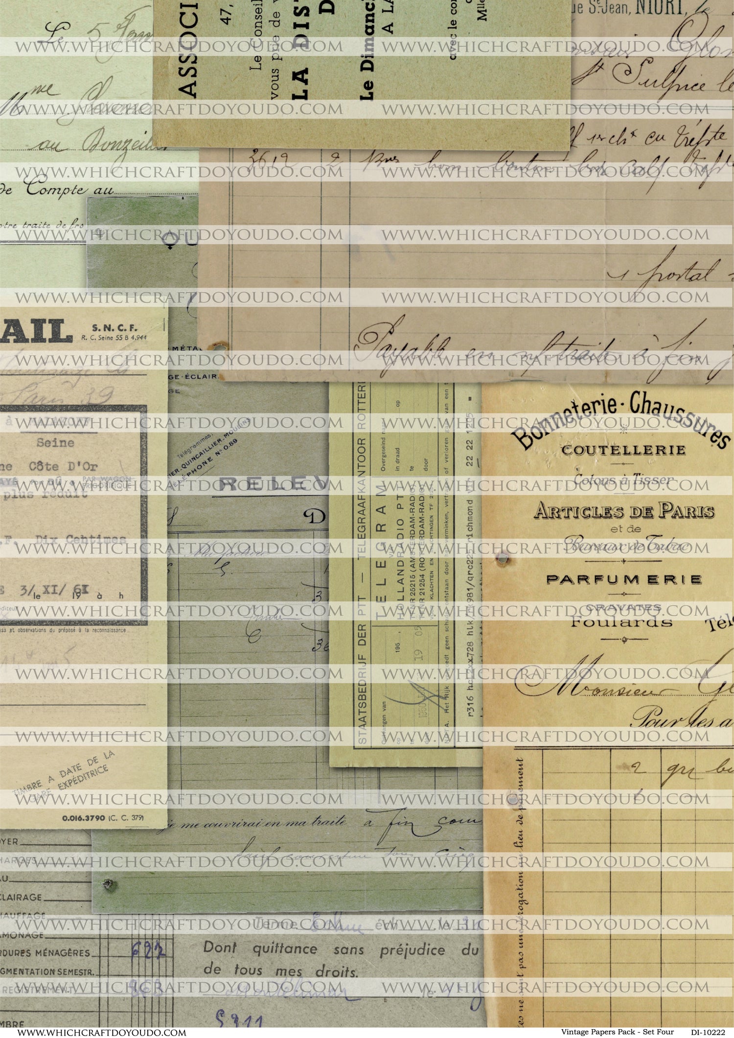 Vintage Papers Pack - Set Four - DI-10222 - Digital Download
